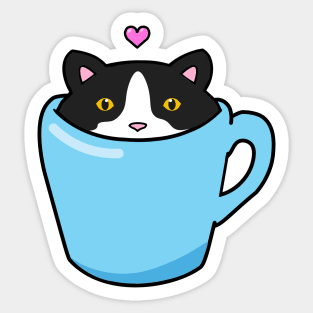 Cat Valentines day tuxedo cat Sticker